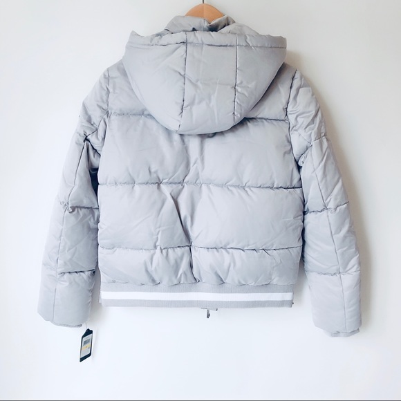 Silver Guess Logo Quilted Puffer Jacket - Picture 4 of 9
